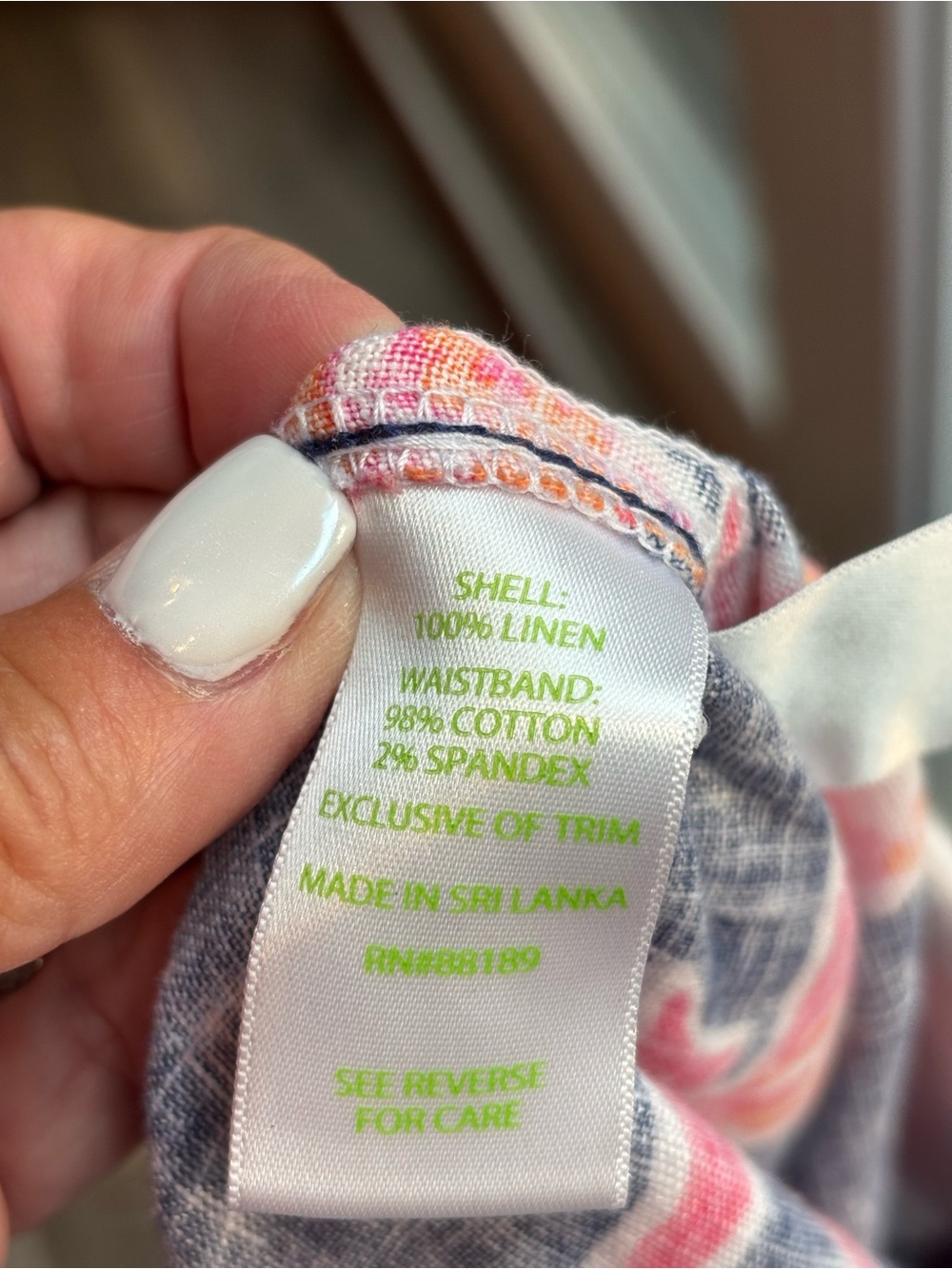 Lilly Pulitzer Women's Linen Navy Floral Wide-Leg Beach Pants - size Large - Picture 6 of 6